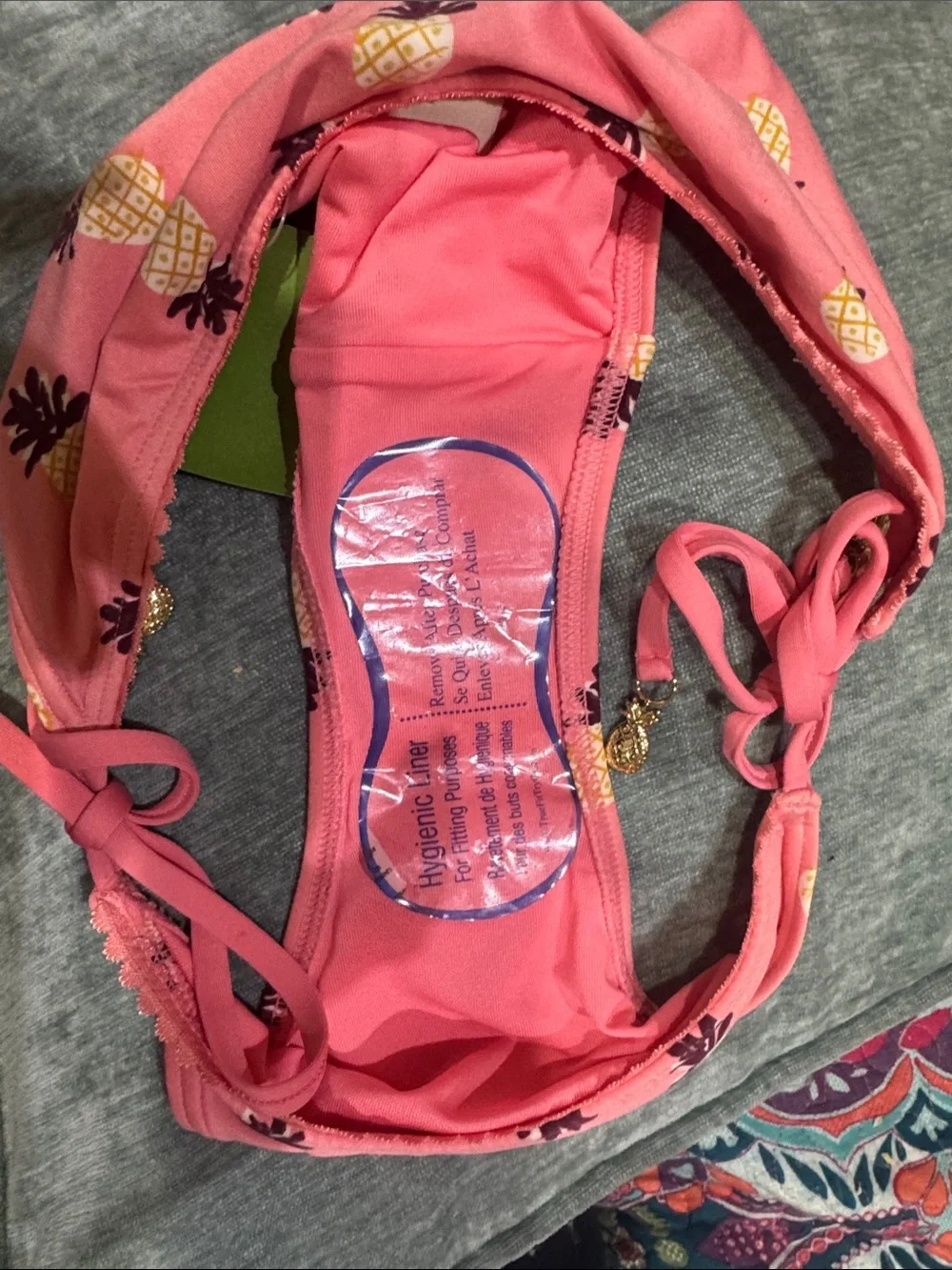 Kate Spade Coral/Pink Pineapple Print Bikini